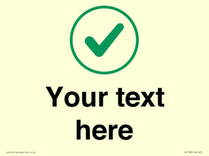 Custom plain background, green tick in circle sign